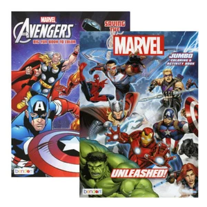 2 PC Avengers Coloring Books Jumbo Color Fun Activity Superheroes Kids All Ages - Picture 1 of 1