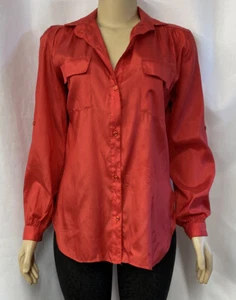 MARIE FRANCE London PARIS Women’s Red Blouse Top Long Sleeve Size M #C - Picture 1 of 11