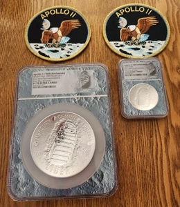 2019 P APOLLO 11 PF 70 Ultra Cameo Set 5oz & 1oz Silber 1 $ 50TH ANNIVERSARY NGC. - Bild 1 von 7