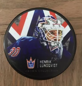 HENRIK LUNDQVIST #30 KRONENKOLLEKTION NY RANGERS HOCKEY PUCK NHL MSG SCHWEDEN - Bild 1 von 5
