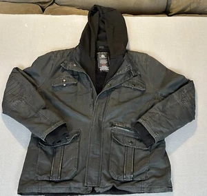 Rock & Republic Jacke Herren Gr. XXL schwarz isoliert Kapuze Mantel Taschen - Bild 1 von 9