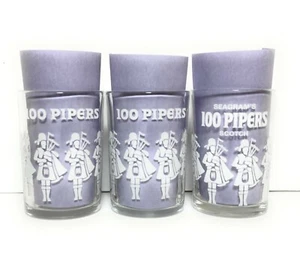 Set of 3 Vintage Seagrams 100 Pipers Bagpipes Etched Shot Glasses - Picture 1 of 6