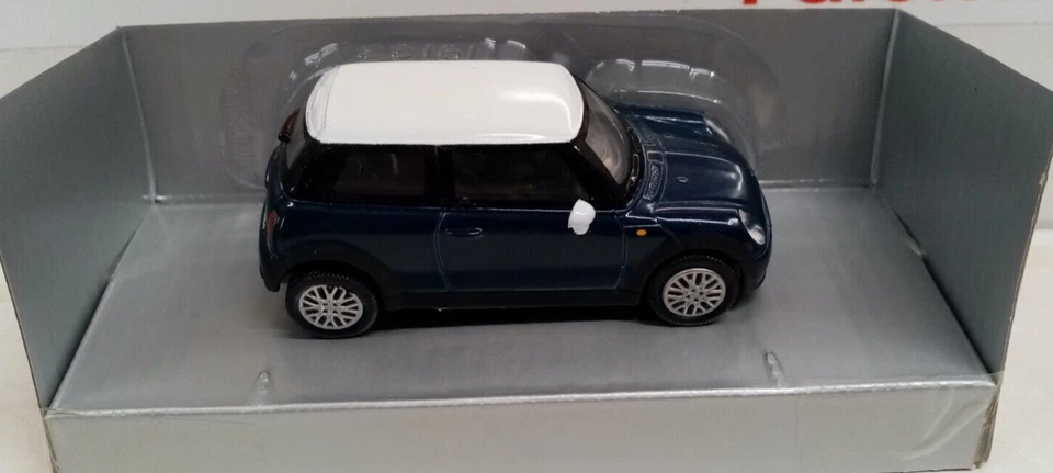NEWRAY 1/43 - MINI COOPER BLU CON TETTO BIANCO - Immagine 1 di 2