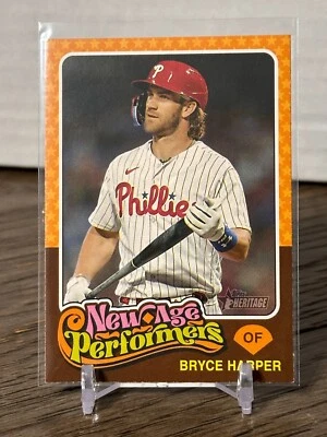 2024 Topps Heritage New Age Performers Bryce Harper Phillies #NAP-14 - Image 1 of 2