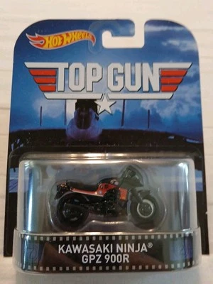 Hot Wheels Top Gun Kawasaki Ninja GPZ 900R Retro Entertainment Negro Foto 1 de 4