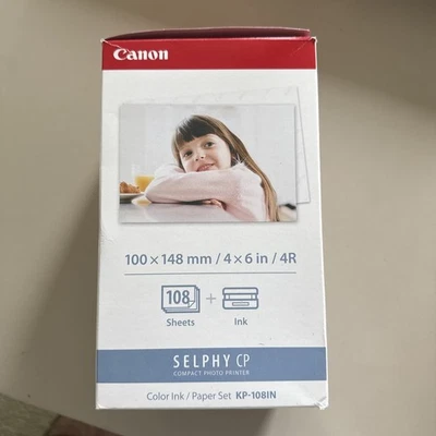 Juego de papel tinta color Canon Selphy KP-108IN 108 hojas 4x6 con 3 tóneres 3115B001 Foto 1 de 4