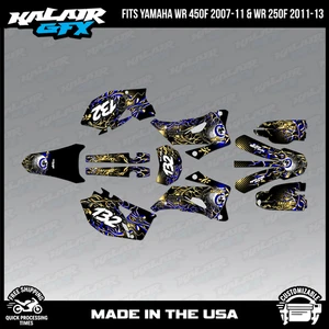 Graphics Kit for YAMAHA WR450F 2007-2011 WR250F 2007-13 Core - GOLD - Picture 1 of 4