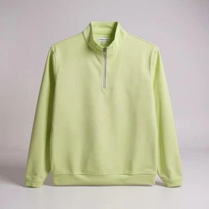 Peter Millar Hombres M Crown Sport Perth Melange Performance 1/4 Cremallera Amarillo/Verde - Imagen 1 de 11