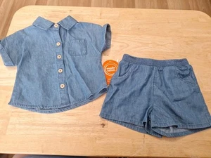 New Boys Size 18 Month 2 Peice Outfit, Blue By Wonder Nation - Picture 1 of 4