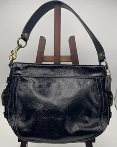 COACH Zoe Small Black Patent Leather Handbag Satchel 41869 PRISTINE - Picture 1 of 11
