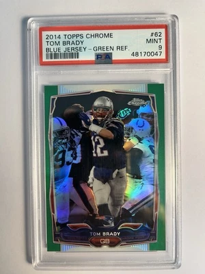 2014 Tom Brady Topps Chrome #62 Green Refractor PSA 9 MINT‼️7 Super Bowl🏆MVP - Image 1 of 2