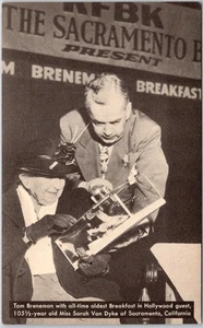 Vintage 1945 Tom Breneman & 1051/2 Jahre alte Sarah Van Dyke Postkarte - Bild 1 von 2