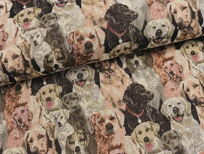 MARKENLOS GOBELIN Stoff Dekostoff Taschenstoff Kissen Polster HUNDE EUR 19,98/m