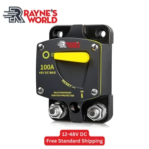 100 AMP 12-48V DC Leistungsschalter Schwerlast Autos/Verstärker/Boote/Solar/Wechselrichter/RV - Bild 1 von 7