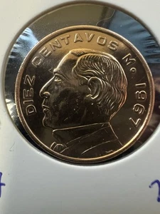MEXICO DIEZ CENTAVOS 1967 BENITO JUAREZ FACING LEFT BELOW Item 24 - Picture 1 of 2