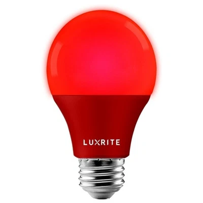 Luxrite A19 LED Red Light Bulb 60W Equivalent UL Listed E26 Base - Image 1 of 4