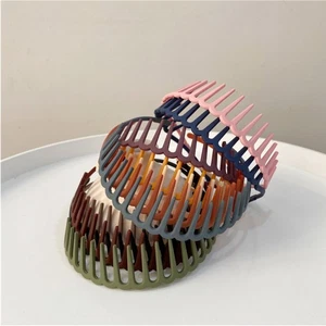 Wave Temperament Headband Simple Basic Color Hair Hoop Non-slip Headwear - Picture 1 of 18