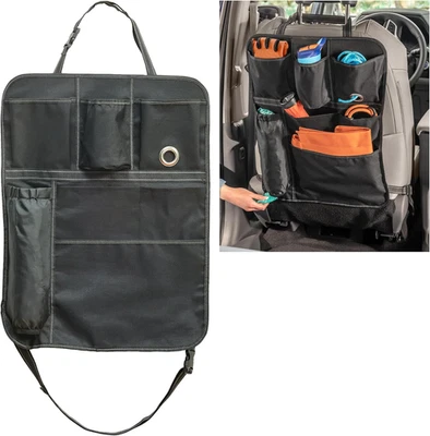 Organizador de respaldo de asiento con bolsillos traseros - Organizador de respaldo de asiento y protector de asiento con... Foto 1 de 4