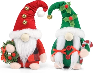 Christmas Gnomes Plush, 2 Pack Handmade Elf Santa Tomte Swedish Gnome Scandinavi - Picture 1 of 12