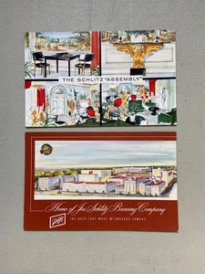 Vintage Lot 1949 & 1956 Schlitz Brewery Postcards Milwaukee, Wisconsin Unposted - Bild 1 von 2