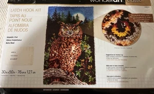 Wonderart Classics MAJESTIC OWL LATCH HOOK KIT RARE 30” X 50” Vintage Craft NIB - Picture 1 of 5