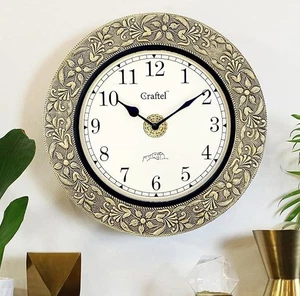 Nautical Vintage Handmade Brass Wall Clock Maritime Wooden Round 12'' Watch GIFT - Picture 1 of 5