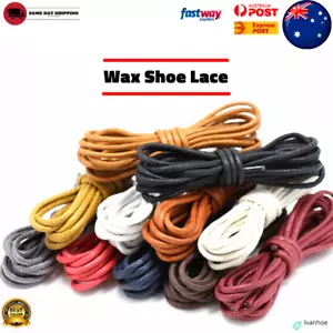 Premium Cotton Wax Shoelaces Thin Round Dress Waxed Laces 2.5mm For Dress Shoes - Picture 1 of 22