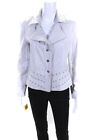 Insight Womens Studded Collared Long Sleeve Snap Closure Jacket Gray Size 2