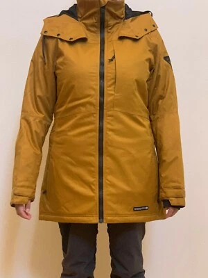 686 Women Aeon Insulated Snowboard Jacket (S) Golden Brown Dobby L9W309-GLDB - Image 1 of 3