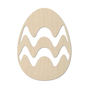 Easter Egg Laser Cut Out Wood Shape - Craft Supply - Wooden Cutout - Picture 1 of 3