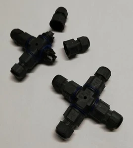 2x Kabelverbinder Kreuz - 3 - polig IP68 - wasserdicht - für Außen - 3x 1,5qm - Picture 1 of 1