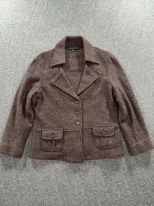 Vintage Harve Benard blazer womens brown 100% wool 3-button Coat - Picture 1 of 13