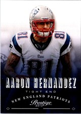 2013 Panini Prestige Aaron Hernandez #118 New England Patriots Football Card