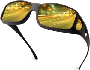 Night Driving Glasses for Men Women Fit over Sunglasses anti Glare Polarized HD - Picture 1 of 12