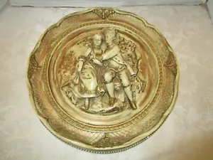 Targa vintage in gesso coppia 3D barocco arte da parete stile Alexander Backer anni 40 - Foto 1 di 14