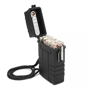 YUSUD Large Cigarette Case, Cigarette Holder Case with Lighter, Waterproof Cigar - Picture 1 of 12