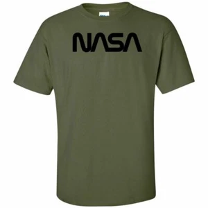 NASA Worm Black Logo T Shirt Mens Space Astronaut Vintage UFO Mars Classic Tee - Picture 1 of 16