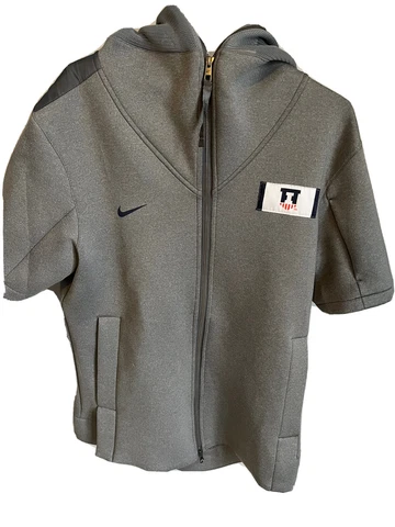 Nike Illinois Fighting Illini SS On-Field Hoodie Grey Mens Size L Cover