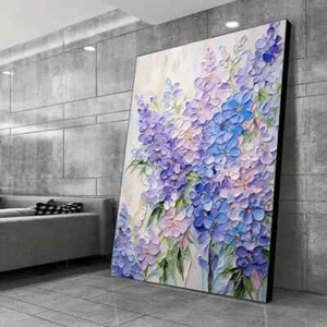 Arte de pared moderno abstracto con flores lienzo sin marco/enmarcado - Imagen 1 de 7