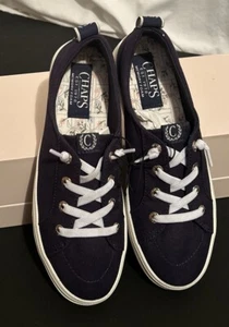 CHAPS Womens Slip On Sneakers Size 6 Navy Blue Canvas New - Picture 1 of 4