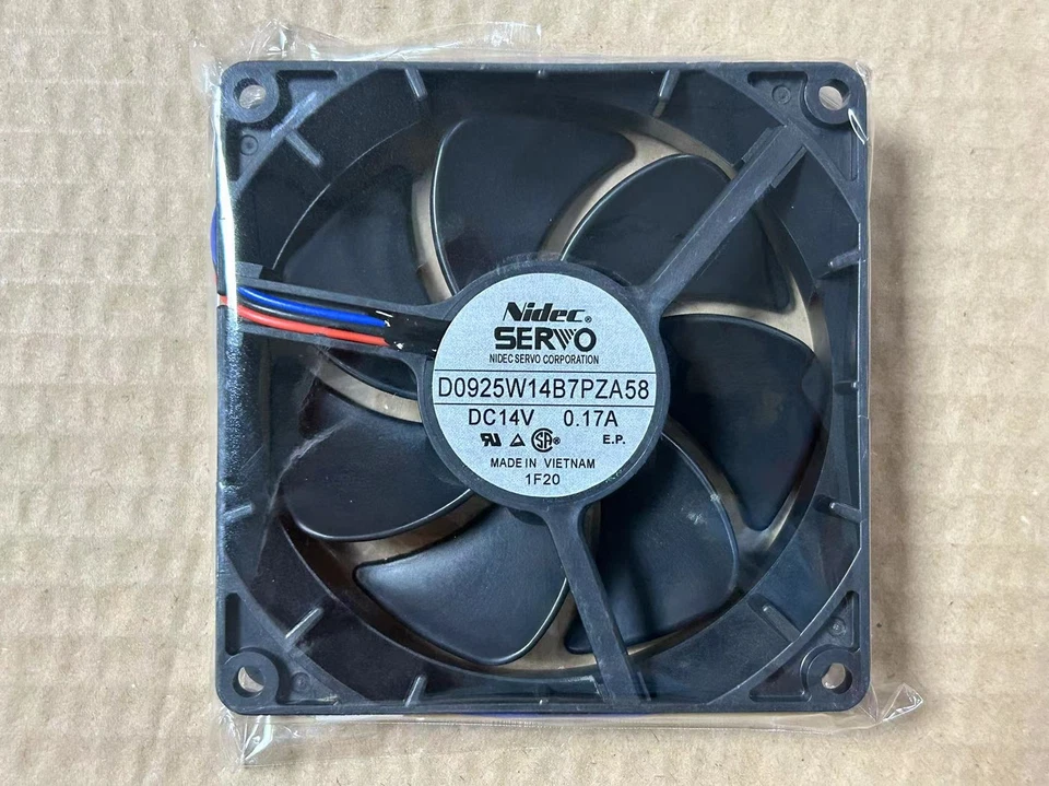 1pcs for Nidec 9cm Waterproof Silent Sickle Cooling Fan D0925W14B7PZA58 12v