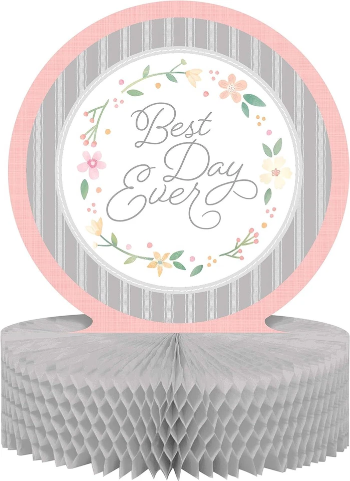 Best Day Ever Floral Spring Bridal Shower Wedding Party Decoration Centerpiece - Image 1 of 1