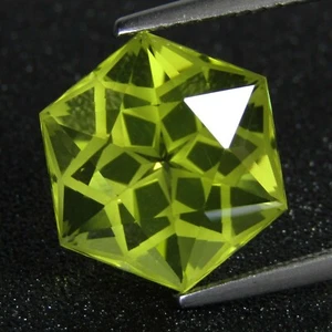 9.30Cts Stunning Natural Lemon Quartz 12.5mm Hexagon magic Cut Brazil Gemstone - Picture 1 of 5