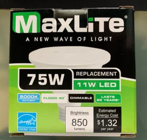 LOT OF 5 Maxlite LED Outdoor Flood 40 degree Light Bulb, Daylight 75 watt 850 lu - Picture 1 of 4