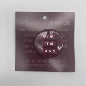 Texas A&M Aggies Gig Em Ags Pin Button - Picture 1 of 4
