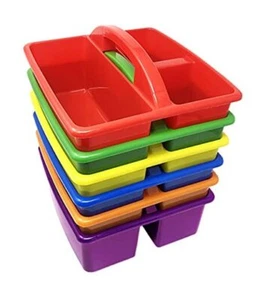 Classroom Caddy Organizer - Pack of 6 with 3 Compartments and Handle - Ideal - Picture 1 of 4