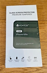 iPhone 6 / 6S Glass Screen Protector Premium Tempered Vontox Twin Pack New - Zdjęcie 1 z 2