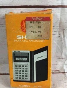Vintage  Sharp EL-326 Solar Calculator Made in Japan - With Box - Picture 1 of 12