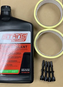 4 Tire Kit WTB Stans Bike Rim Tape Tubeles  Valve Stems 27mm X 10mm Tape MTB - Picture 1 of 3
