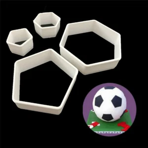 4x Sugarcraft Football Fondant Mold Cookie Cutter Cake Decor Tools Bakeware LX - Picture 1 of 8